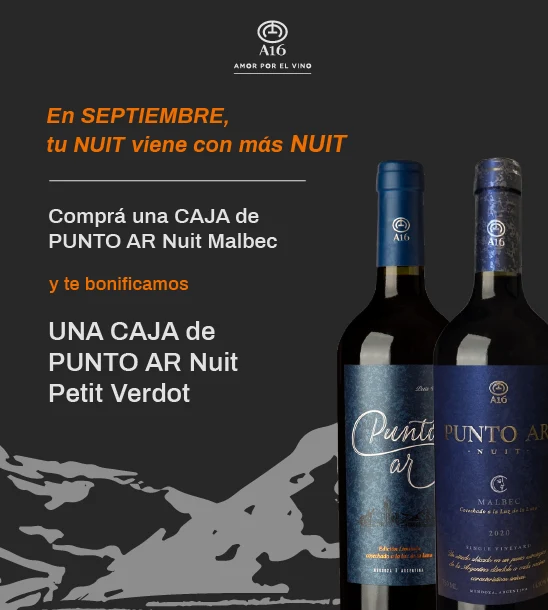 En Septiembre, tu NUIT viene con más NUIT: comprá una caja de de Punto Ar Nuit Malbec y te bonificacamos una caja de Punto Ar Nuit Petit Verdot